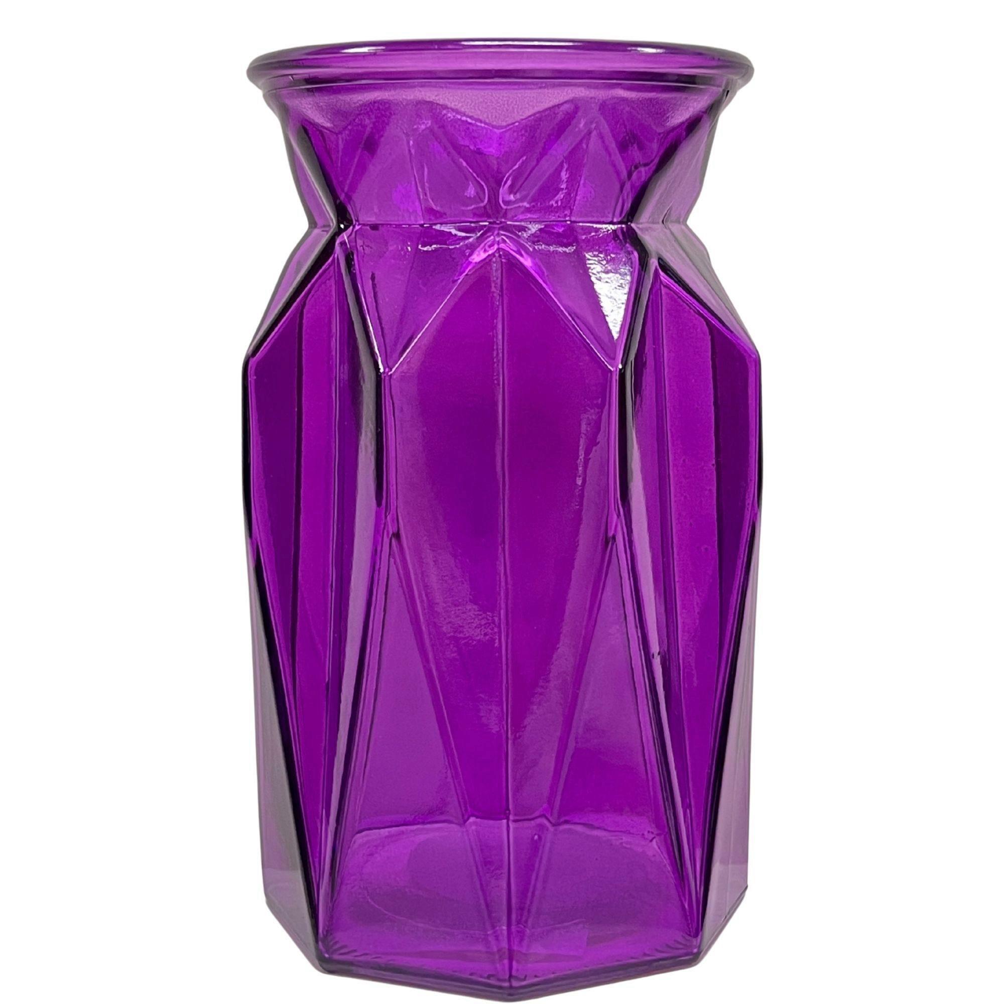 7� x 4� Pressed Pattern Purple Ginger Glass Vase image