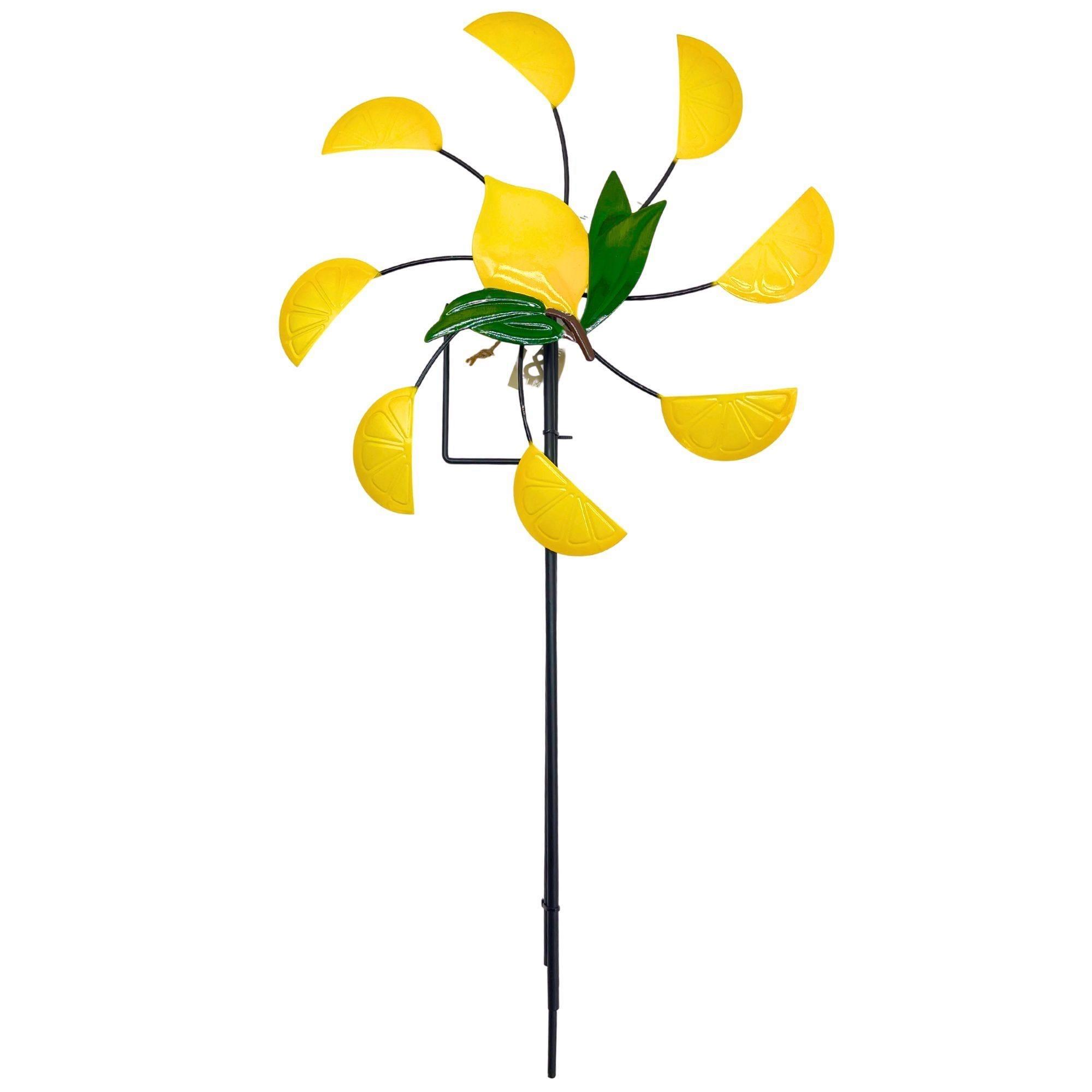 Lemon Themed Summer Outdoor Wind Spinner Stake image