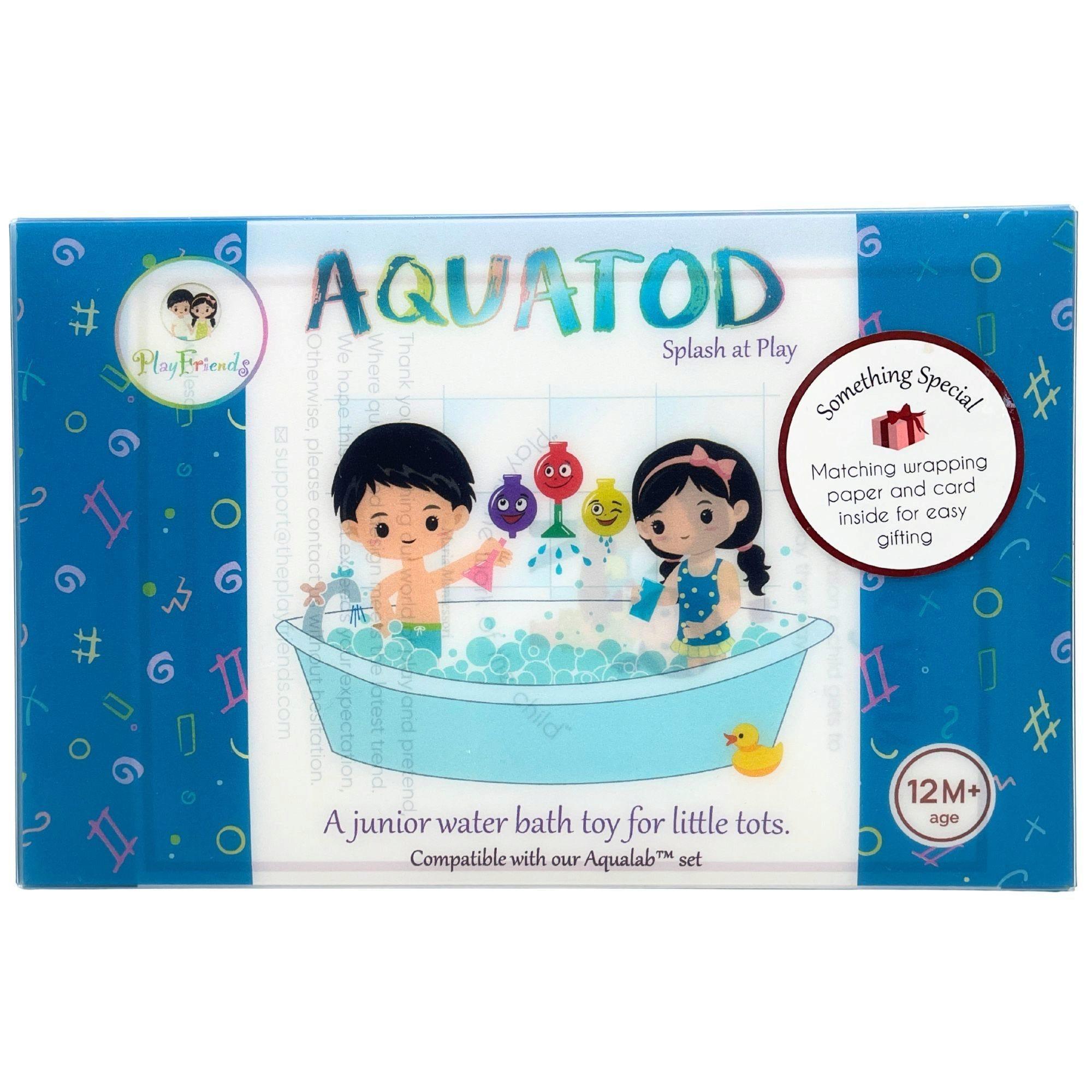 Play Friends AQUATOD Silicone Bath Toy Set with Beaker, Flasks, and Spray Attachments image