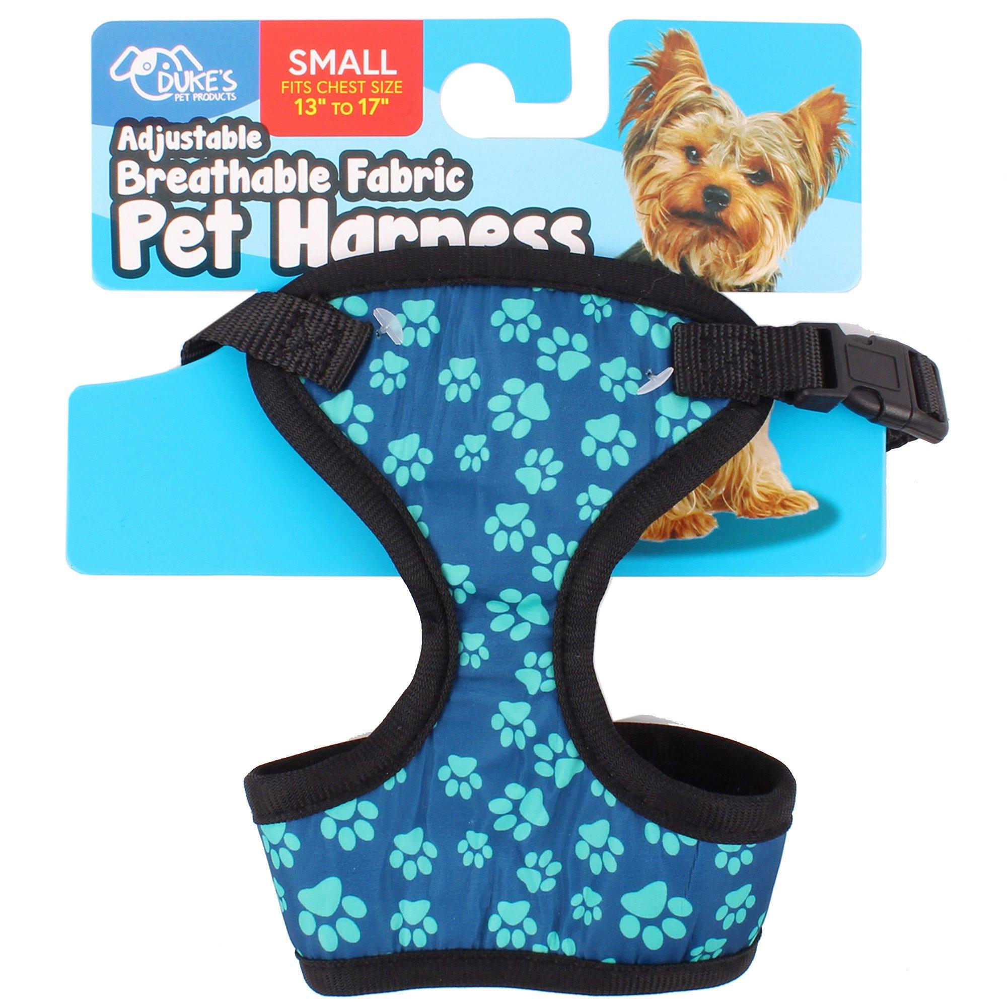 Small Adjustable Pet Breathable Fabric Harness Assorted Patterns Chest Size 13" to 17" image