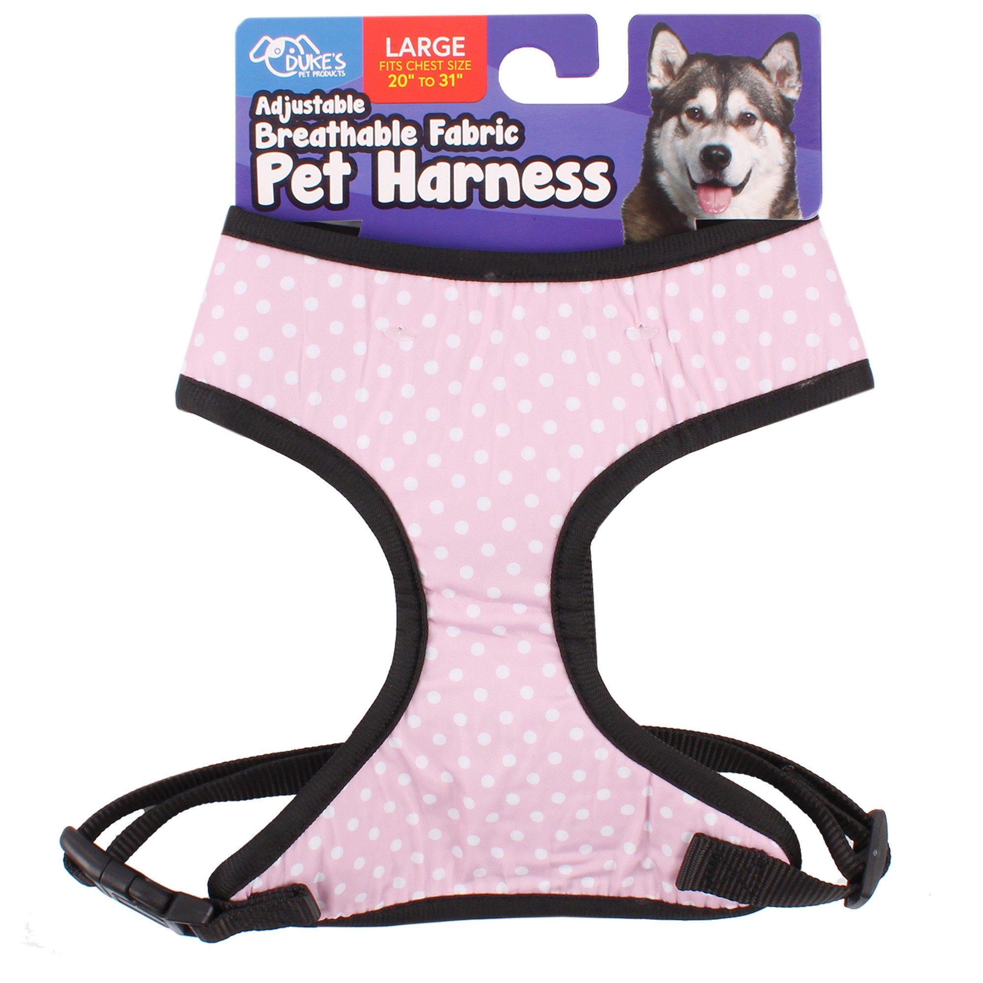 Large Adjustable Pet Breathable Fabric Harness Assorted Patterns Chest Size 20" to 31" image