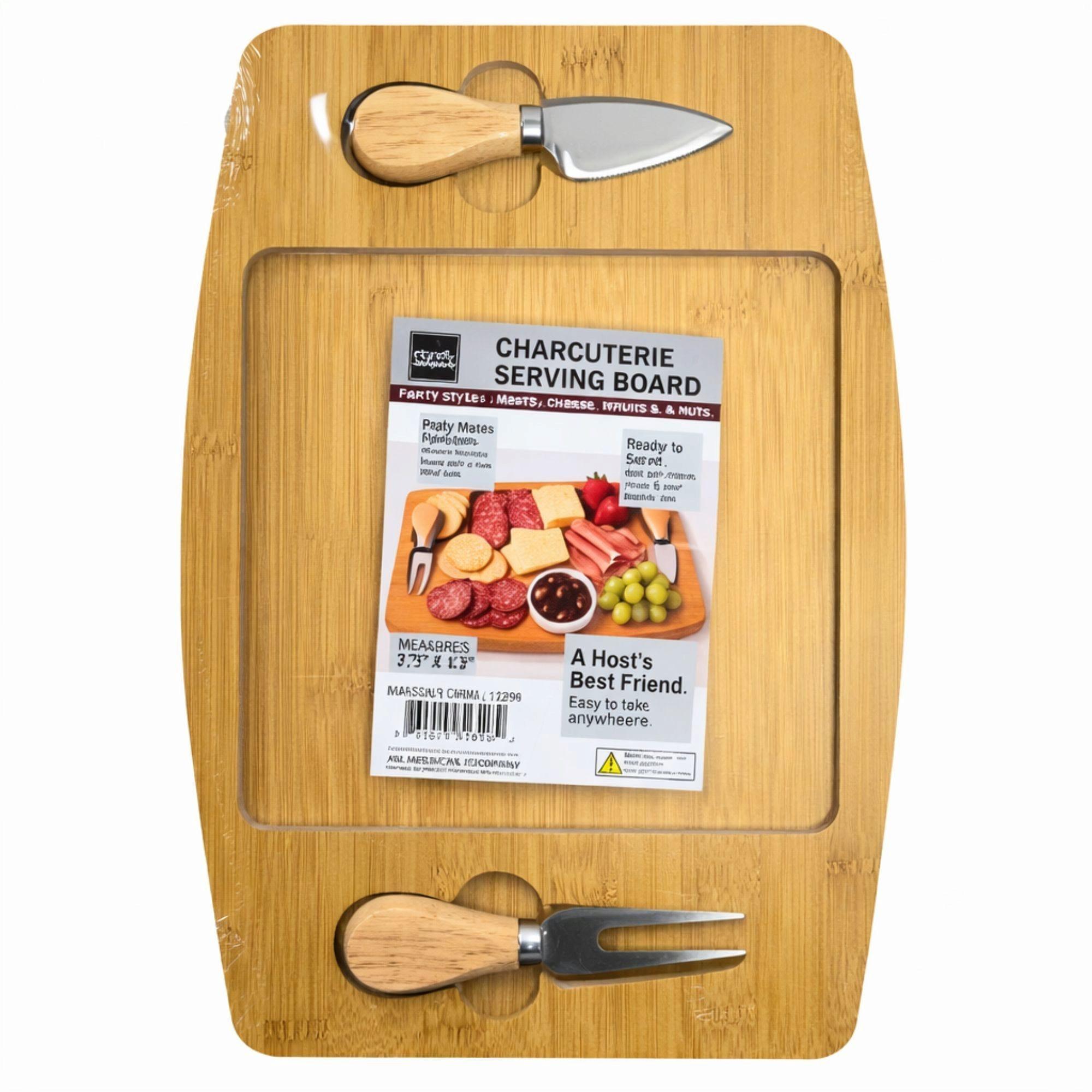 Cheese Board Serving Set with 2 Stainless Steel Cheese Knives image