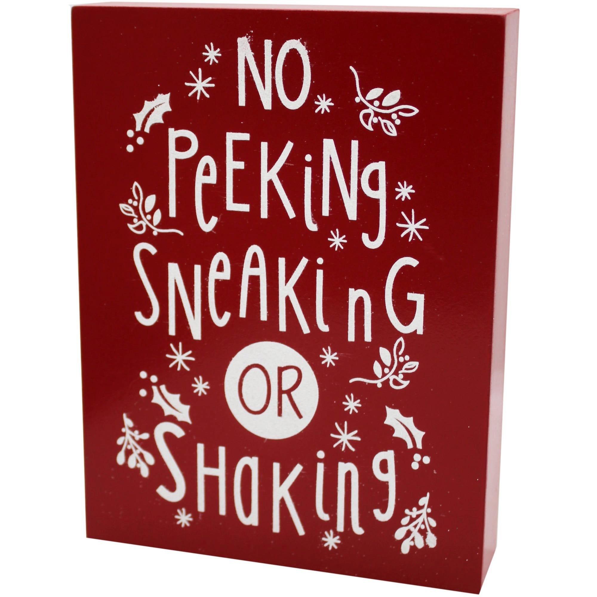No Peeking, Sneaking or Shaking Christmas Wall Decor image