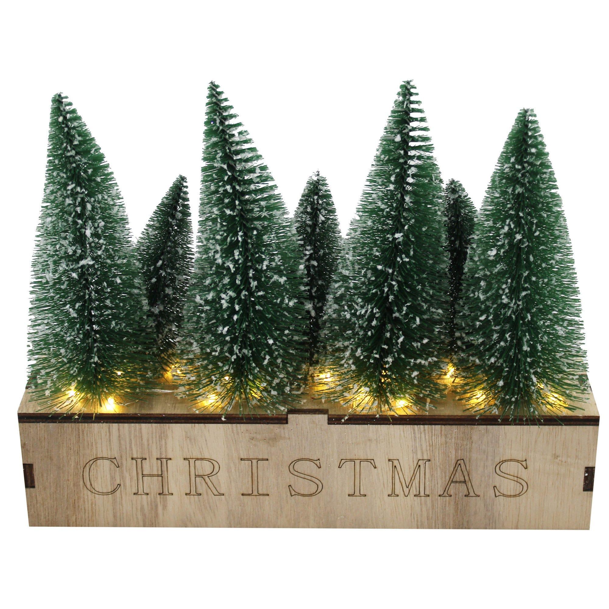 Traditional Bottle Brush Light Up Christmas Trees image