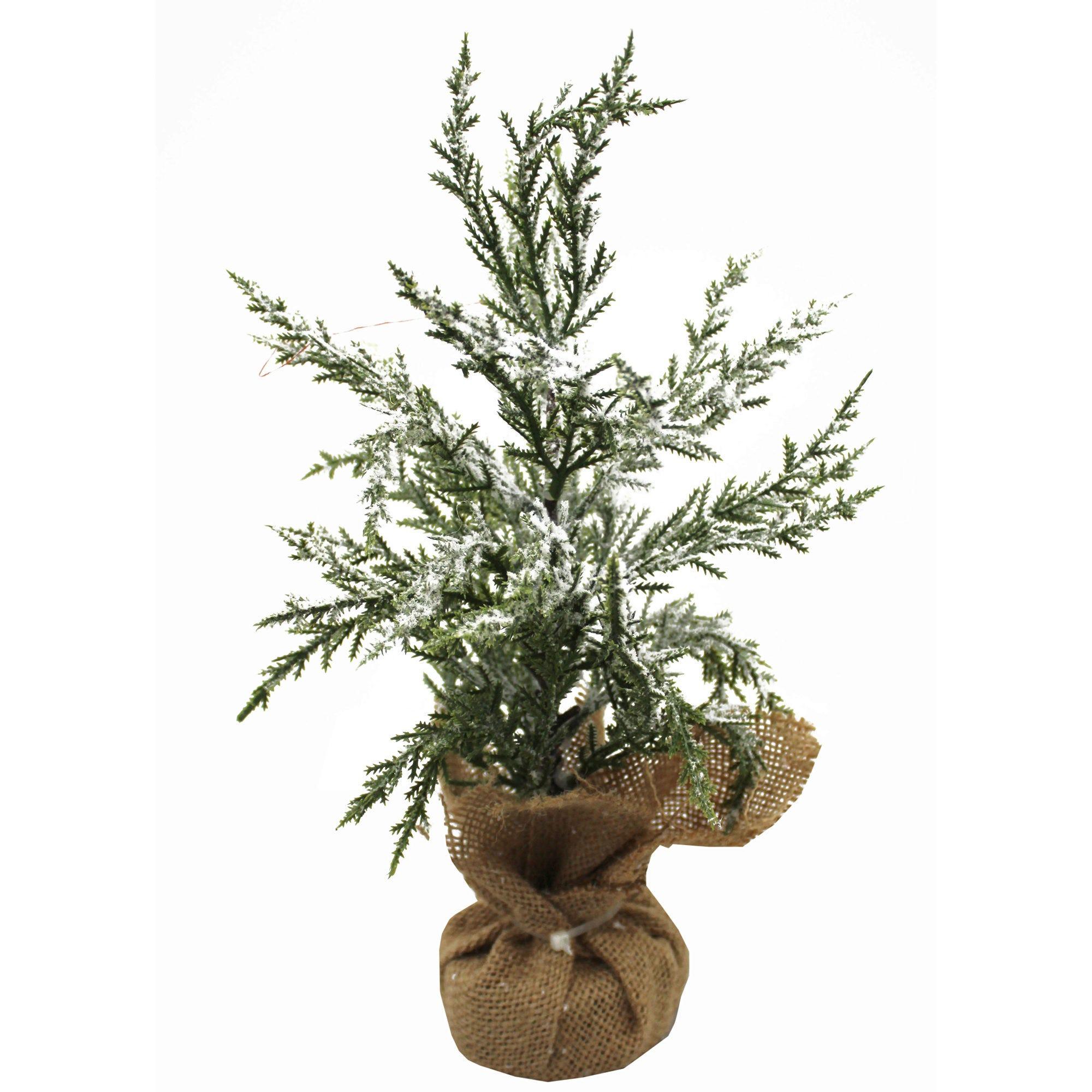 Artificial Pine with Snow Indoor Decor with Decorative Burlap Base image