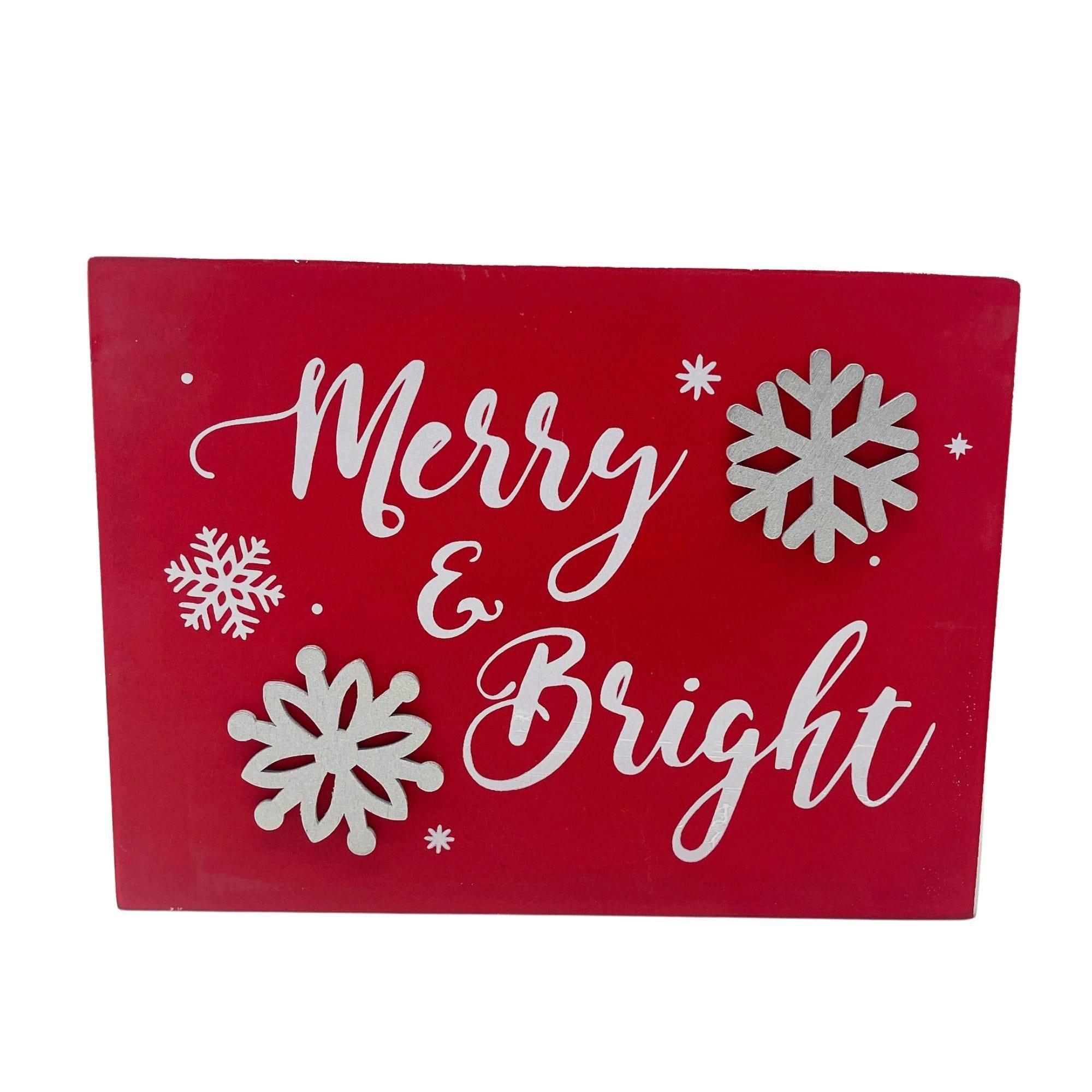 6" Merry and Bright Tabletop Sign image