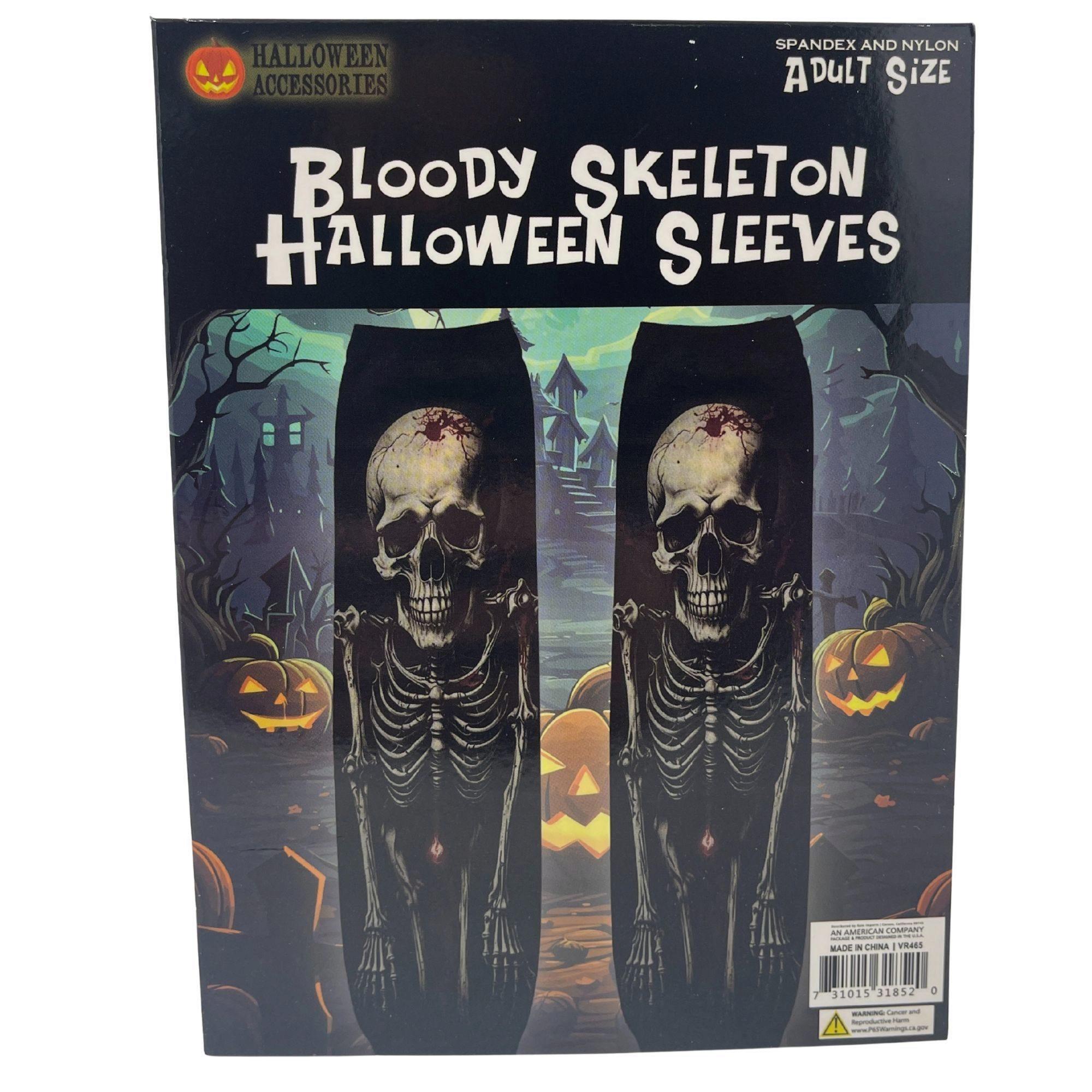 Creepy Bone Skeletal Slip-On Halloween Tattoo Sleeves image
