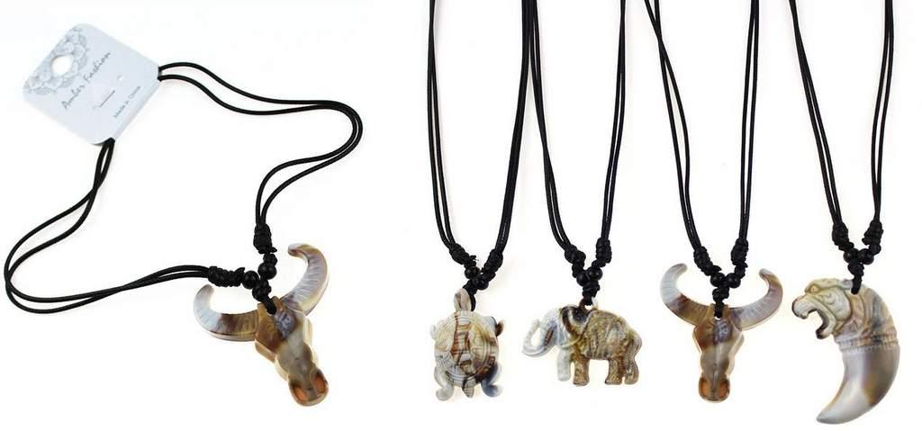 Carved Animal Pendant Necklaces - Assorted image