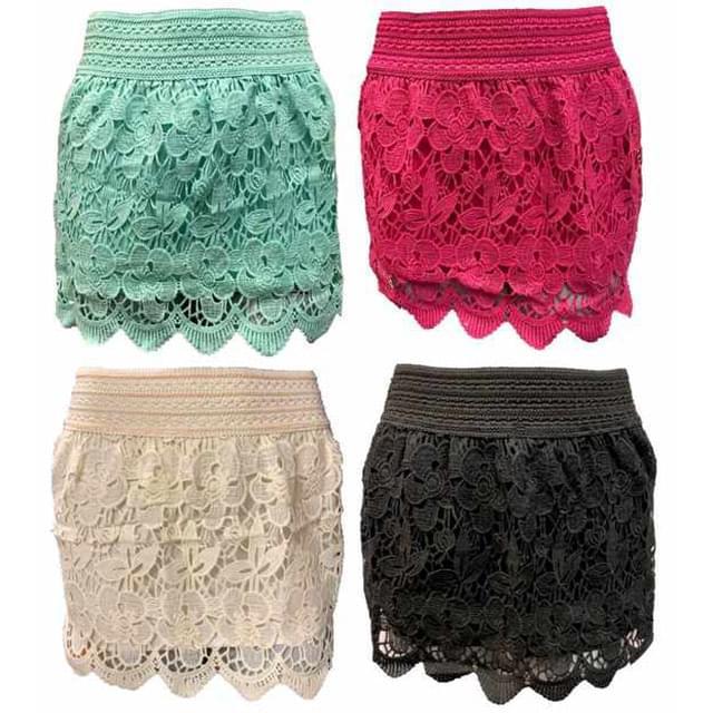 Solid Color Crochet Skirts With Round Fringes - Assorted image