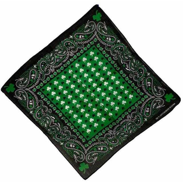 Clover Pattern Bandanas - Green/Black/White image