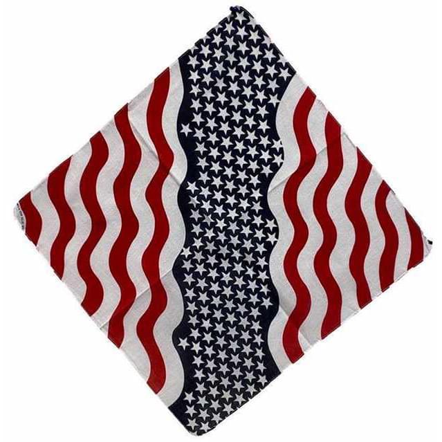 Wavy USA Flag Stars & Stripes Cotton Bandanas image