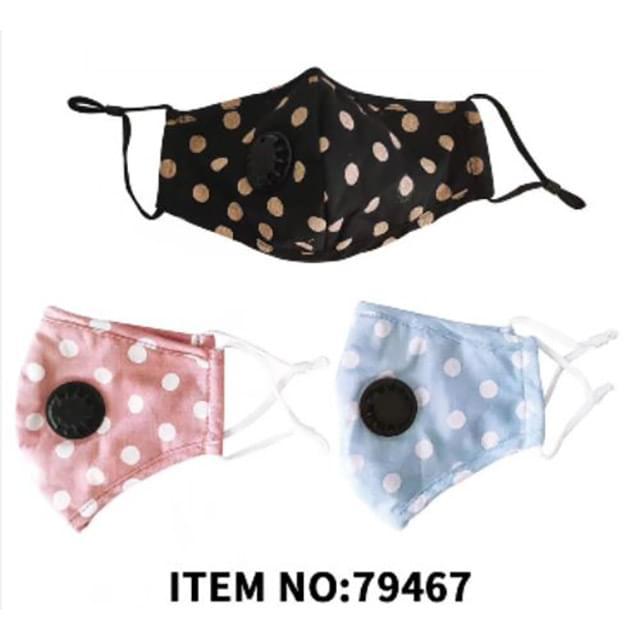 Polka Dot Five Layer Filter Cloth Masks With Valve - Assorted Colors image