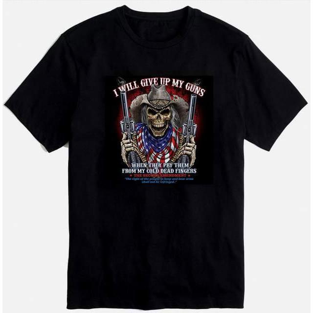USA Skull Cowboy T-Shirts - Black XXL image