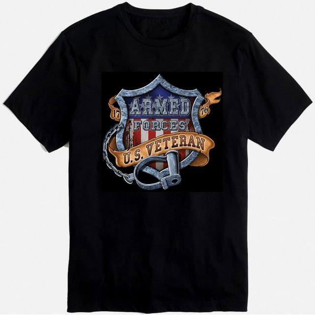 Armed Forces U.S. Veteran T-Shirts - Black M/L/XL image