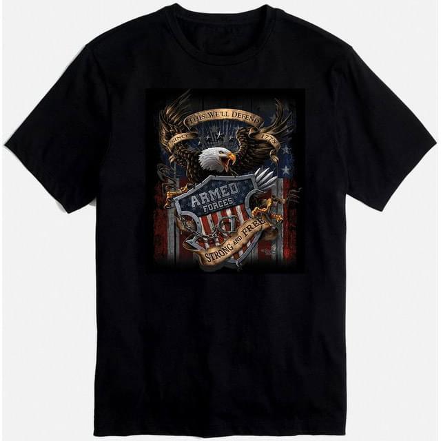 Armed Forces "Strong And Free" T-Shirts - Black XXL image