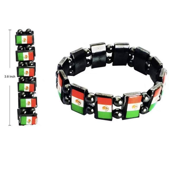 Magnetic Hematite Bracelets With Mexico Flag image