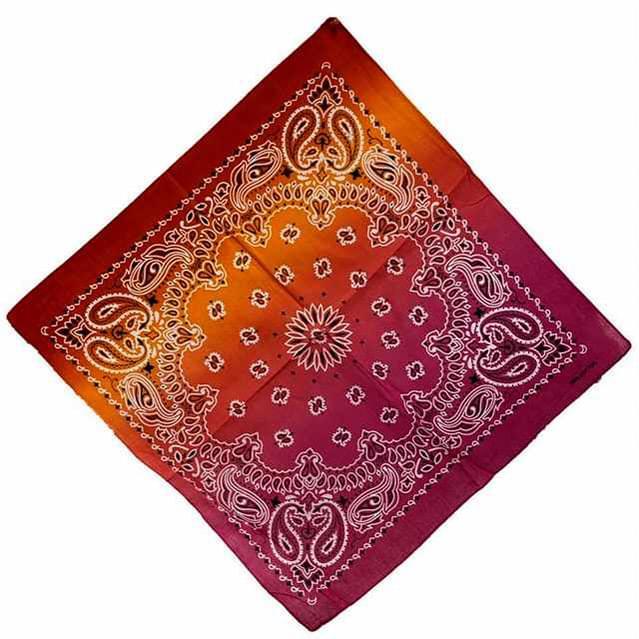 Paisley Tie Dye Bandanas - Red/Orange image