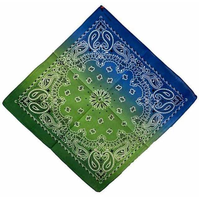 Paisley Tie Dye Bandanas - Blue/Green image