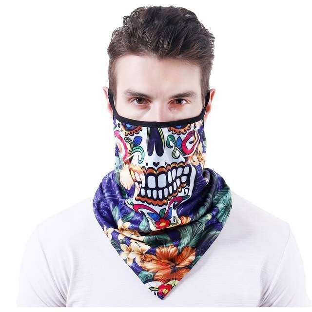 Wholesale Half Face Sugar Skull Style Face Mask With Earloops image