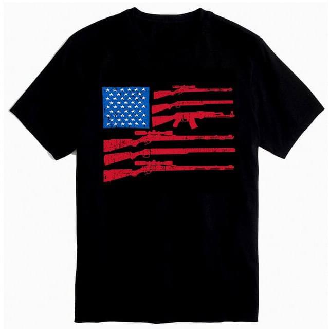 USA Gun Flag T-Shirts - Black XXL image