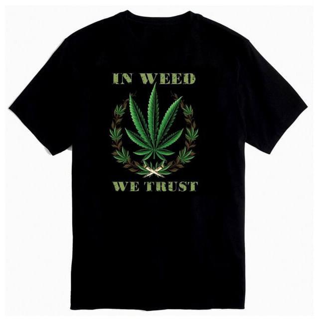 "In Weed We Trust" Marijuana T-Shirts - Black M/L/XL image