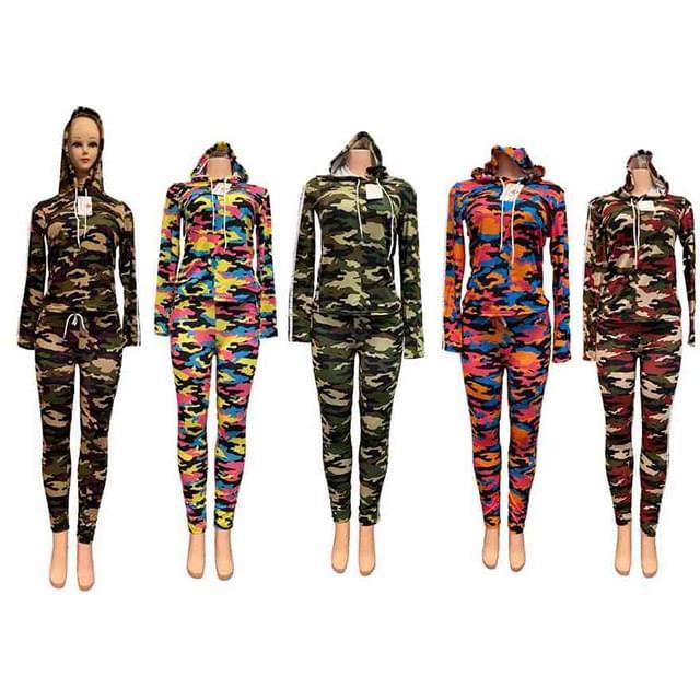 Camo Print Workout Set - Assorted image