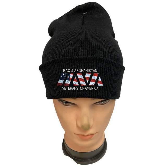 Iraq & Afghanistan Veterans Winter Beanies - Black image