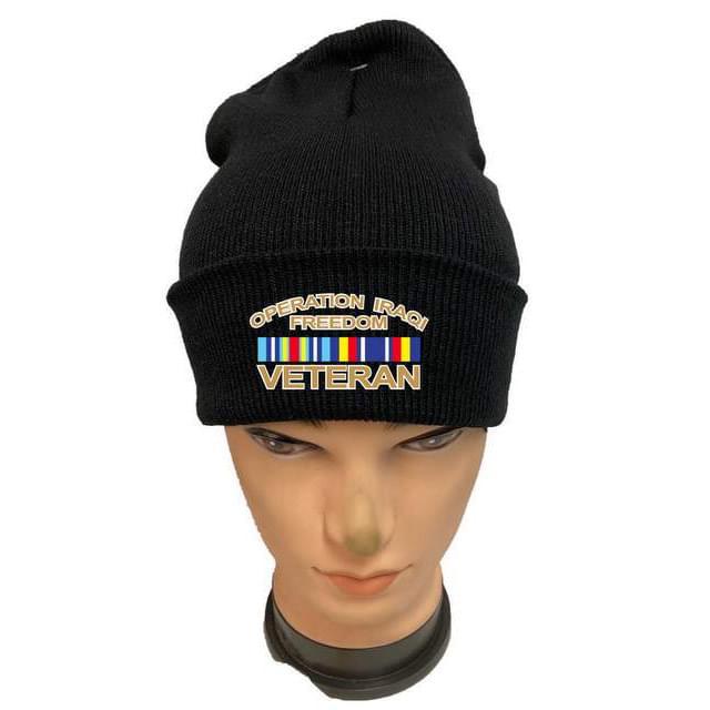 Operation Iraqi Freedom Veteran Winter Beanies - Black image