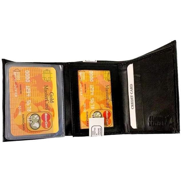 Men's Tri-Fold Leather Wallets - Black image