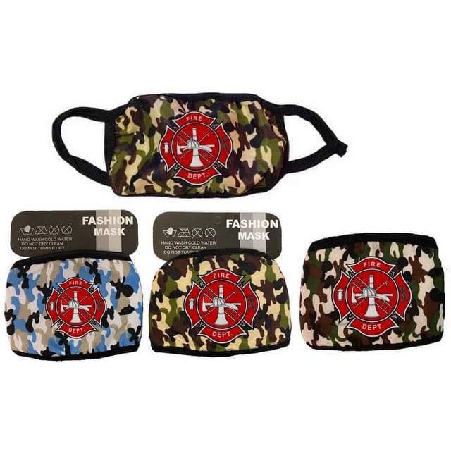 Fire Dept Camo Color Face Masks - Assorted Colors image