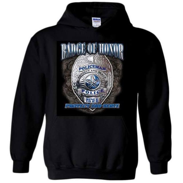 Badge Of Honor Police Hoodies - Black M/L/XL image