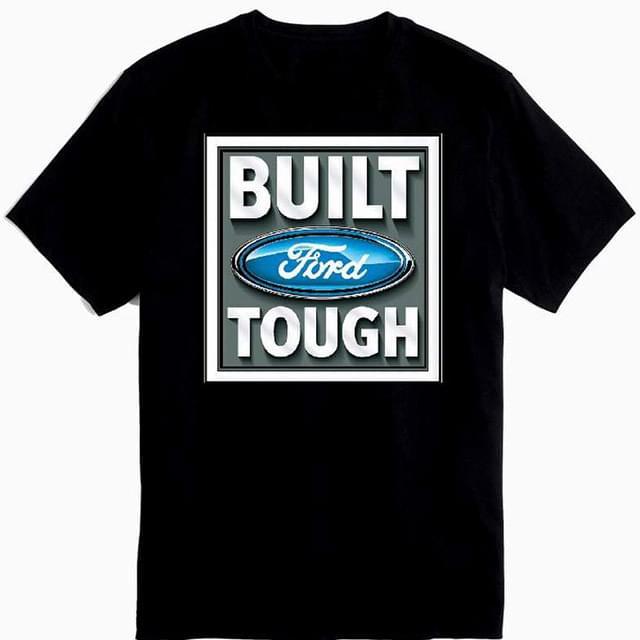 Officially Licensed Ford "Built Tough" Large Logo T-Shirts - Black XXL image