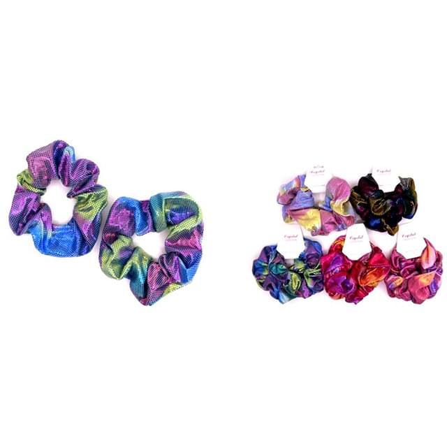 Multicolor Textured Scrunchies - Assorted image