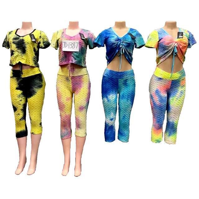 Tie Dye Scrunch Butt Workout Sets - Assorted image