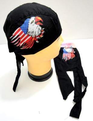 Eagle Head With Torn Flag Skull Caps image