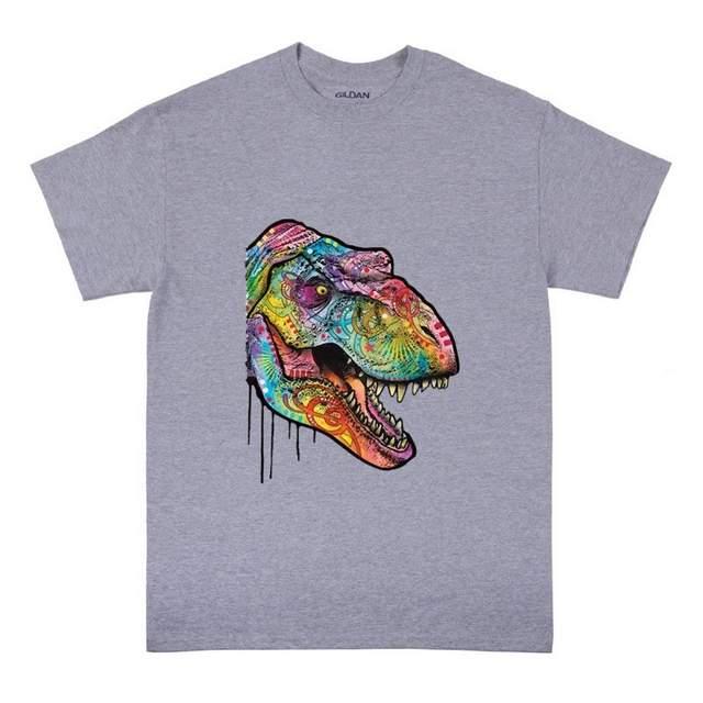 Psychedelic Neon T-Rex T-Shirts - Sport Gray XXL image