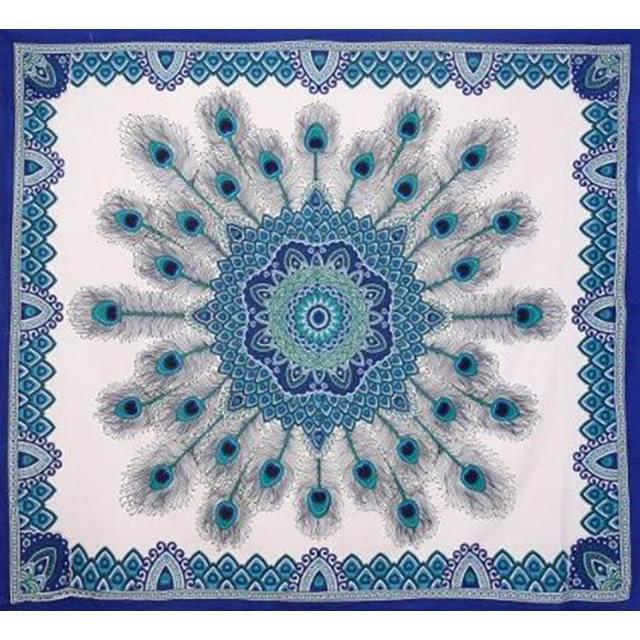 Blue Peacock Feather Tapestries image