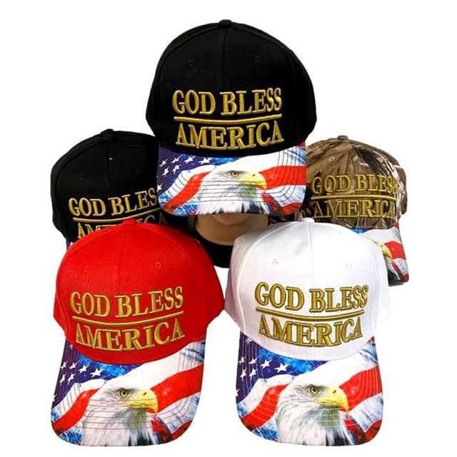 "God Bless America" Baseball Caps image