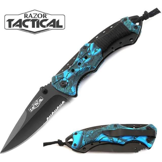 Spring Assisted Knife w/ABS Handle with Black Rope Wrapped image