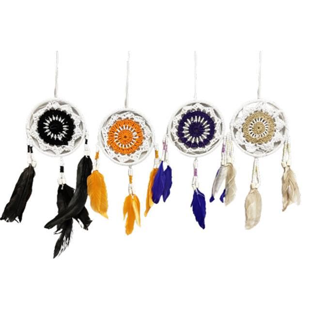 Assorted Color Dream Catchers With Feathers - 4 Inch Diameter image