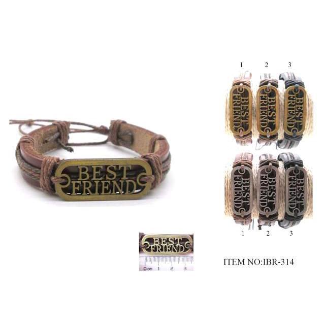 "Best Friend" Faux Leather Bracelets - Assorted image