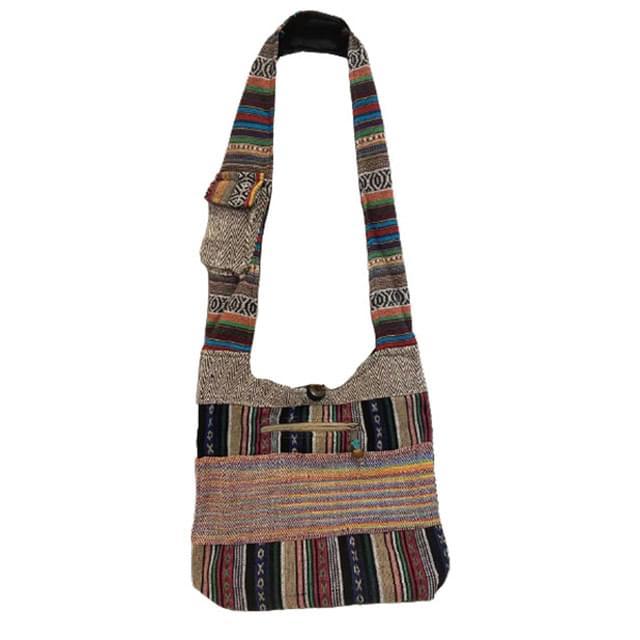 Heavy Material Front Zipper Sectioned Patchwork Hobo Bag image