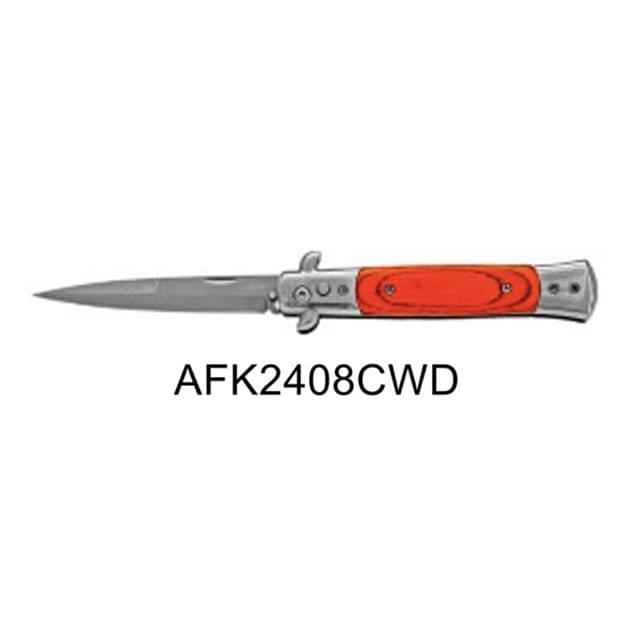 Red Wood Handle Switchblade image