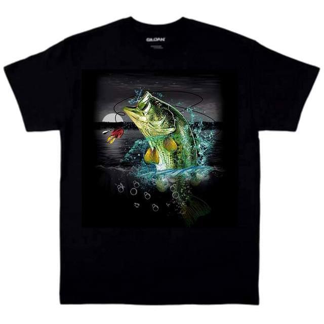 Bass Fishing T-Shirts - Black XXL image