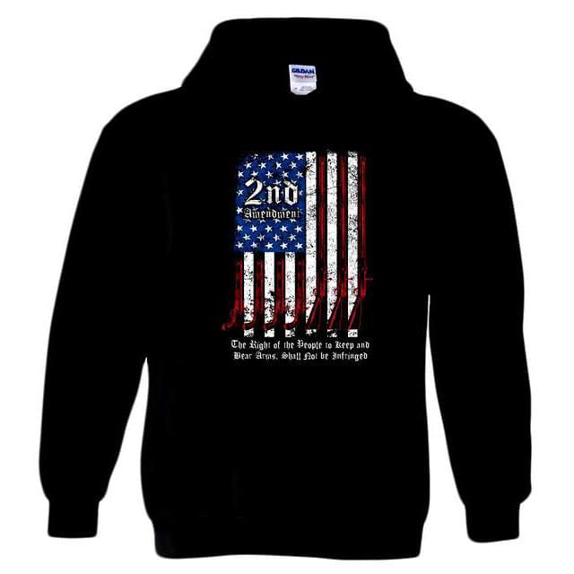 USA Flag 2nd Amendment Hoodies - Black M/L/XL image