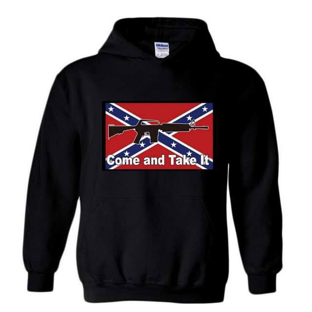 "Come And Take It" Rebel Flag & Rifle Hoodies - Black XXL image