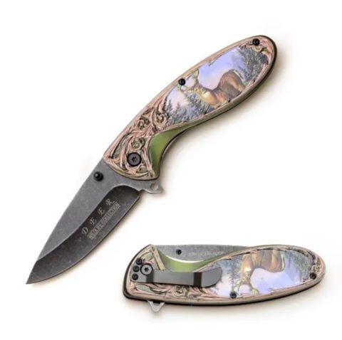 Snake Eye Tactical Wildlife Spring Assist Knife Deer image