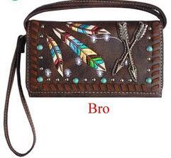 Feathers & Arrows Western Wallet - Brown image