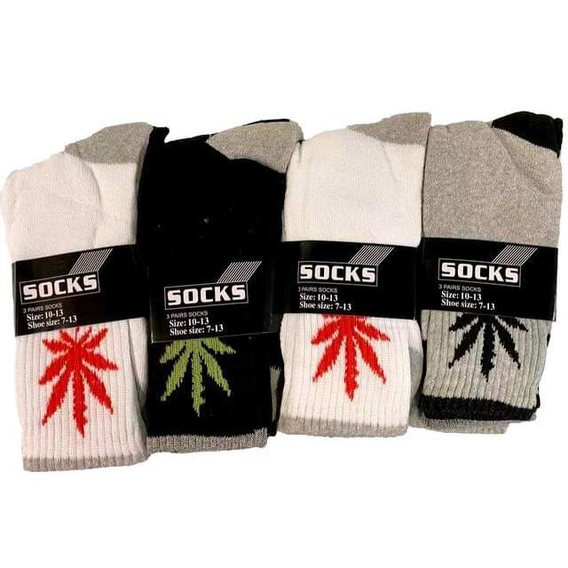 Long Men's Marijuana Marijuana Leaf Socks - Assorted image