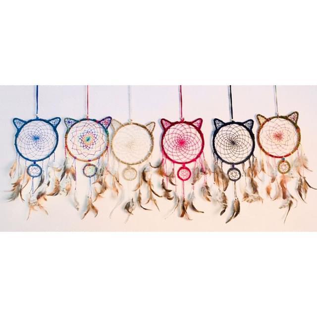 Assorted Color Handmade Cat Design Dream Catchers image